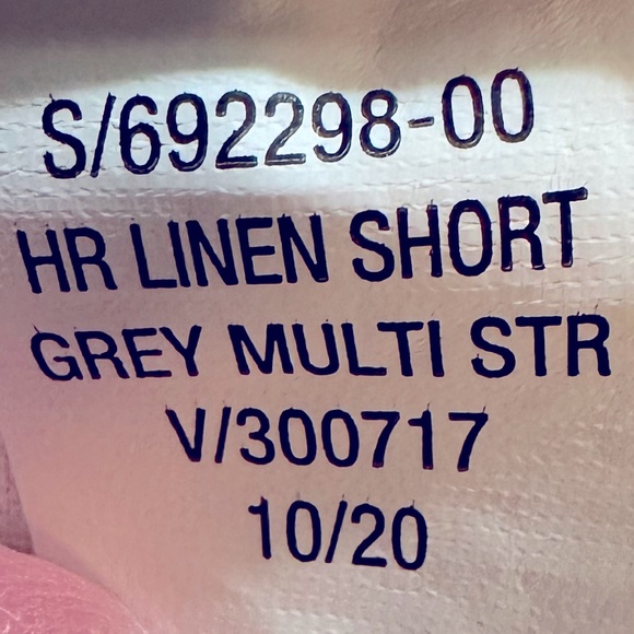 EUC Old Navy L High Rise Linen Short Gray Multi Stripe - Picture 7 of 9